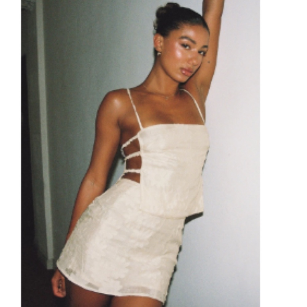 Princess Polly Cream Mini Skirt